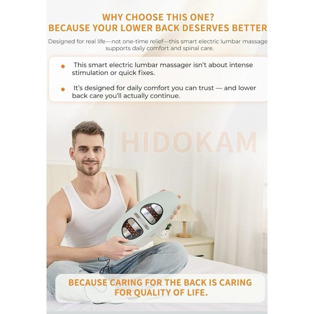 Open Box Hidokam Smart Lumbar Massager Heat EMS Back Pain Relief - Picture 8 of 8